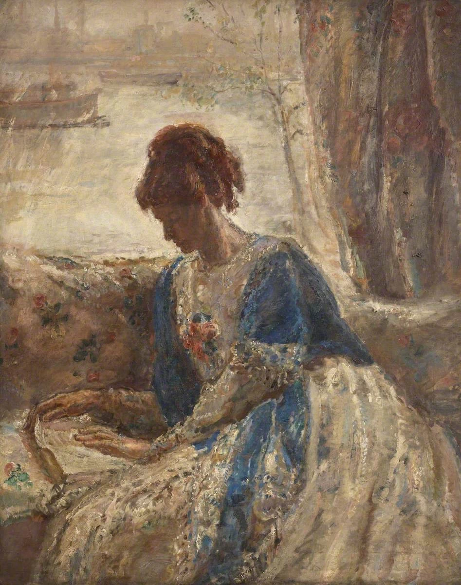 Ethel Walker - Contrejour, Donna seduta alla finestra, The Courtauld, Londra (Samuel Courtauld Trust)